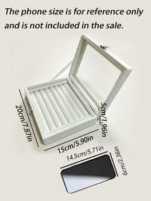 Caja de almacenamiento de anillos de terciopelo con tapa transparente, bandeja organizadora de exhibición de anillos, estuche de almacenamiento de joyas para anillos, pequeño soporte de joyas para exhibición en el hogar y la tienda - Multicolor - Ver 4