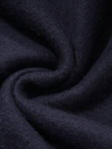 DAZY Sweatshirt Pullover Pria Model Longgar Pendek Kerah Bulat dengan Lapisan Termal untuk Musim Gugur/Dingin, Warna Biru Tua, Motif Huruf - Navy Blue - View 7