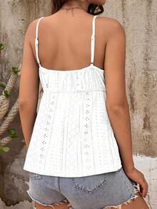 GentleRue Maternity Maternity Vacation Contrast Lace Embroidery Camisole - White - View 4