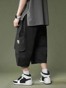 Manfinity Hypemode Men's Plus Size Casual Loose Cargo Pants - Black - View 2