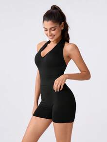 Loungeista Women's Seamless Abdomen Control Waist Cincher With Hip Lifting Shapewear Bodysuit Set - Black - View 5