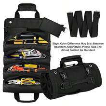 1 Heavy-Duty Hardware Roll-Up Tool Bag, Durable Tool Storage Bag, Roll Style Tool Pouch - Portable Storage, Hand Roll-Up Design With Multiple Compartments, Adjustable Shoulder Strap, Wear-Resistant Fabric, Zipper Closure. - Multicolor [Upgraded Material] - View 9