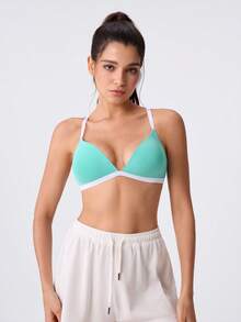 Loungeista Women's Wireless Push-Up Bra - Comfortable Bra, All-Day Support And Lift, Seamless Fit - Cadet Blue - View 4