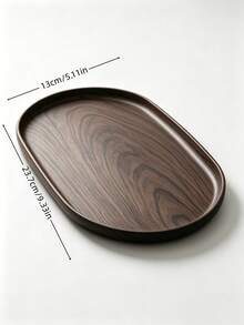 Muroi Mono 1pc PP Imitation Wood Grain Oval Serving Tray, Decorative Storage Platter For Snack Dessert Tea Cup, Kitchen Cafe Dining Table Home Decor - Multicolor - View 12