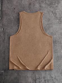 AXEPEAK Casual Men's Solid Color Crew Neck Versatile Tank Top - Multicolor - View 9