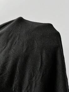 SHEIN EZwear 大尺碼女款純色百褶時尚抹胸優雅洋裝 - 黑色 - 查看 6
