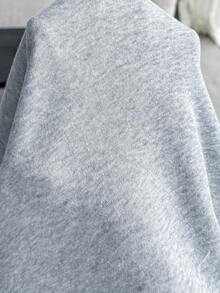 SHEIN Maternity Autumn/Winter Casual Bowknot Print Thermal Lined Sweatshirt & Sweatpants 2 Pieces Set - Grey - View 7