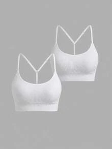 Sweetra Women's Solid Color Casual Versatile Daily Travel Sports T-Shirt - White - View 1