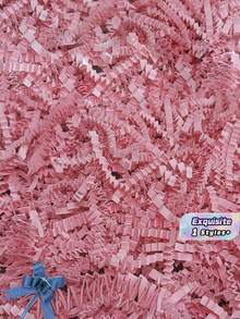 100g Gift Packaging Filler Paper Shreds, Suitable For Wedding, Valentine's Day, Halloween, Father's Day, Mother's Day Parties, Decoration, Crinkle Paper Shreds Raffia Fragile Gift Protection - Pink pleats - View 1