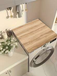 1PC Diatomite Absorbent Non Slip Dustproof Sunproof Waterproof Heat Insulation Wood Grain Washing Machine Top Cover Mat Fridge Microwave Oven Universal Worktop Protector Home Kitchen Must Have - Multicolor - View 5