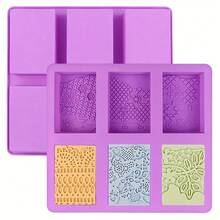 1/2pcs Silicone Soap Molds, 3D Complex Floral Soap Molds, Rectangular Lace Design Soap Molds, Suitable For Handmade Soap, Candle Wax Molds, Soap Bars, Bath Bombs, Reusable As Wedding Gifts - A - View 4