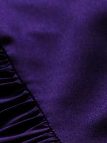 Viva Relle Gaun Wanita Ukuran Besar Warna Ungu Gaya Prancis Romantis Elegan Lengan Lonceng Multi-Cara Pakai Patchwork Ruffle Lengan Panjang Bertingkat Model Kue Musim Gugur - Purple - View 6