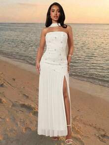 Silquee Women's Sequin Fitted Dress - White - View 9