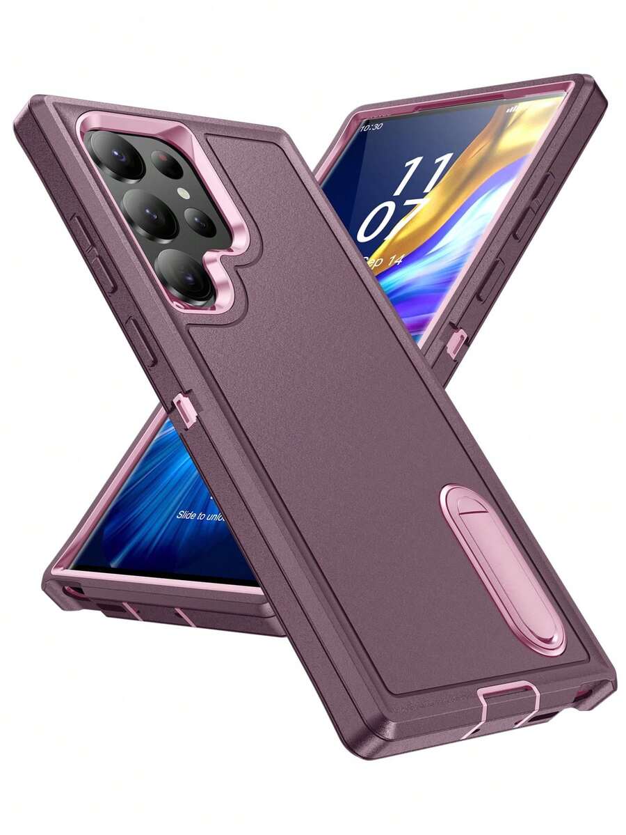 三合一防護 Galaxy S23 Ultra Galaxy S25 Ultra 標準版手機殼 - 淺灰紫 - 查看 1