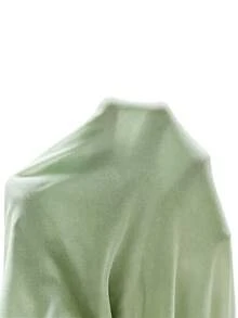 Aloruh 新款披肩式單肩百褶裝飾修身超長飄逸垂墜輕量百搭派對度假洋裝 - 薄荷藍 - 查看 8
