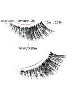 10 Pairs Semi-Long Transparent Strip False Eyelashes, 3D Cat Eye Short Soft Faux Mink Lashes, Suitable For Outer Corner, Create Natural Makeup Look - Black - View 6