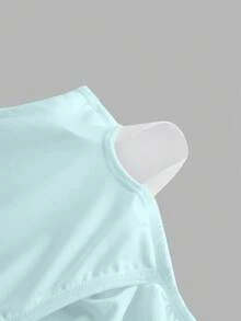 SHEIN Girlism Dozemod 青少年女孩簡約舒適抓皺下擺抹胸式內衣 - 薄荷綠 - 查看 6
