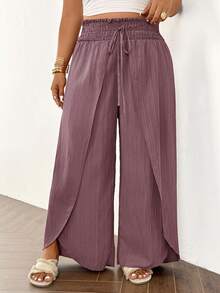 SHEIN Frenchy Plus Size Pants - Dusty Purple - View 4