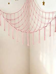 Tassel Stuffed Animal Storage Net Hammock Large Wall Hanging Plush Toy Organizer Mesh Bag Corner Stuffed Doll Holder Kids Bedroom Nursery Decor Toy Storage Accessory - View 2