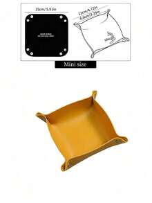 Leather Jewelry Tray For Rings, Earrings And Bracelets; Storage Organizer For Nightstand And Dresser; Catchall Tray For Watch And Coin; Phone And Key Holder With Printed Gold English Words, Gift For Valentine's Day Back To School - Multicolor - View 21