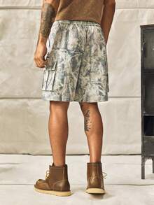 New Summer Men's Camouflage Tree Pattern Cargo Shorts, Multi-Pocket Casual Cargo Pants, Fashionable & Versatile - Khaki - View 2
