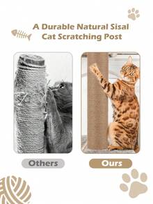 2 postes de reemplazo de árbol para gatos de cuerda de sisal, materiales DIY de cuerda de sisal amarilla para postes rascadores de gatos - Amarillo - Ver 8