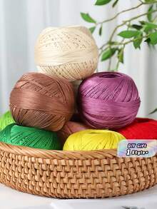 1 Pc Silk Lace Yarn, Fine Soft Smooth Thread For Summer Crochet, Ideal For Knitting Short-Sleeved Dresses, Tops, And DIY Handmade Projects, Lightweight Breathable, Perfect For Craft Lovers - White - View 1