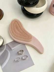 Haus Hana 1pc Marble Pattern Soft Bristle Hair Brush, Tangle-Free Portable Plastic Scalp Massage Cushion Comb - Multicolor - View 11