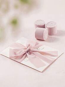 4 Rolls Handmade Torn Edge Chiffon Ribbon – 5m Fabric Ribbon For Wedding Bouquets, Gift Wrapping, DIY Crafts, Rustic Wedding Invitations, Bows, Wreaths, Christmas Decor, Home Decor, Party Supplies, Versatile Craft Ribbon - One Volume - View 6