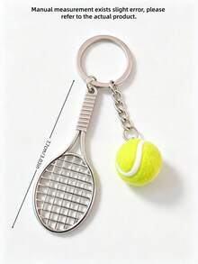 10/20/30/40/50-Pcs Mini Metal Racket Keychain Charms, Badminton & Tennis Racket Miniatures, Club Souvenir Gifts, Simulation Racket Toys - Multicolor - View 9