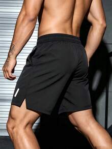 GymBeat Manfinity KASUA Men Drawstring Waist Slant Pocket Swim Trunks, Holiday, Gym - Black - View 2