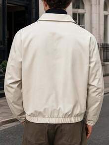 Manfinity CityGents Men's Casual Solid Color Jacket, Versatile Young Street Style, Comfortable And Easy To Wear, Fashionable Button Jacket - Apricot - View 2