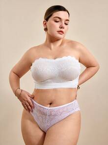 Hourtrue 1 pieza Sujetador tubo sin costuras con cierre frontal y talla grande, sexy y adecuado para uso diario en varias ocasiones - Blanco - Ver 1