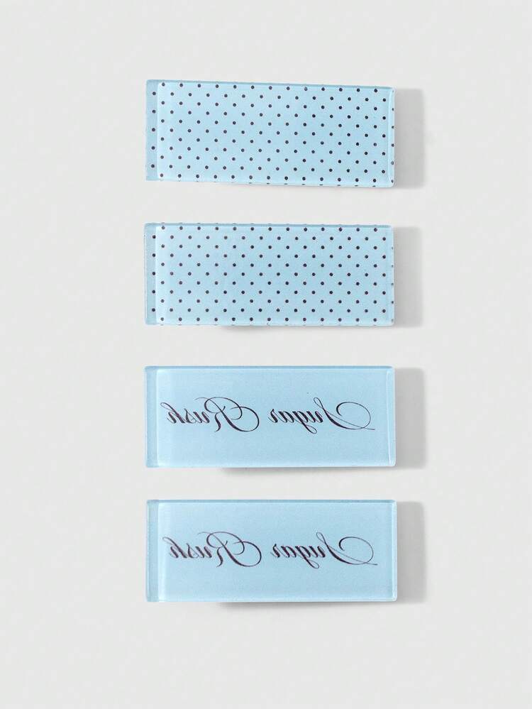 ROMWE Anime 4 Retro Fashion Classic Blue/Brown Acrylic Polka Dots Letter DIY Hairpin, Duck Bill Crushed Hairpin, Combination Set, Worn By Sisters And Girlfriends - Multicolor-63 - View 9