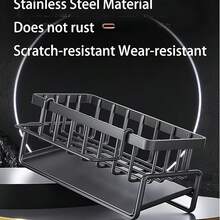 Kitchen Storage Rack, Sink Cloth Holder, Draining Rack For Dishwater, Carbon Steel Faucet, Storage Rack For Dishwashing Detergent, Steel Wire Ball For Cleaning, All-In-One Handy Device. - A - View 8