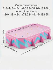 1pc Large Pink Foldable Swimming Pool, Non-Inflatable PVC Family Water Play Center, Outdoor Backyard Summer Fun For Kids Teens & Adults - Folding pool - View 5