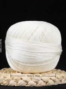 1 Pc Silk Lace Yarn, Fine Soft Smooth Thread For Summer Crochet, Ideal For Knitting Short-Sleeved Dresses, Tops, And DIY Handmade Projects, Lightweight Breathable, Perfect For Craft Lovers - White - View 3