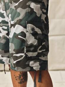 Norleigh Men/Boys Camouflage Cargo Shorts, Loose Straight Leg Casual Shorts With Pockets, Summer Street Style - Blue - View 6