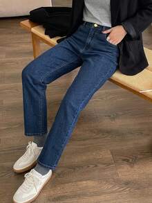 DAZY Women's Fitted Elegant Slim Leg Casual Denim Jeans Fall Vacation - Medium Wash - View 5
