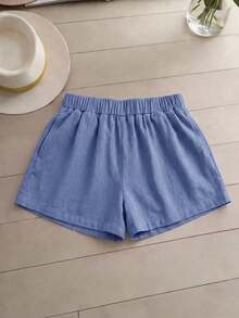 GlowEve Women's Summer Two Pieces Fashionable Trouser Set For Vacation, Travel And Commuting - Blue - View 3