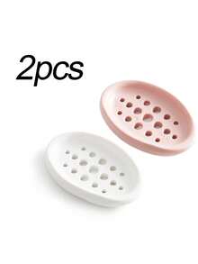 Bathroom Silicone Soap Dish With Drainage Tray, Soap Holder, Laundry Brush, Moisture-Proof Design - multicolor - View 9