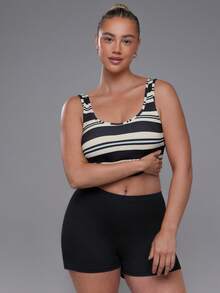 Voyena Women's Plus Size Colorblock Casual Daily Sports Bra - Multicolor - View 6