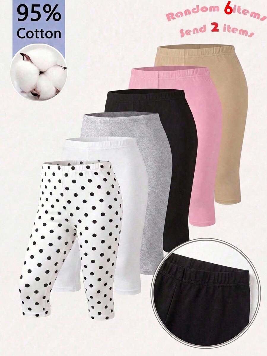 Leggings cortos simples y versátiles para uso diario de niñas preadolescentes - Blanco y Negro - Ver 1