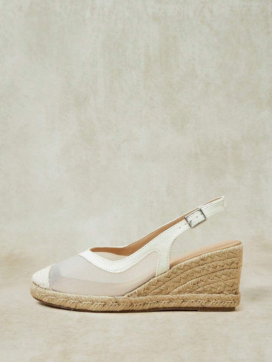 Styleloop Wanita, Tali Silang Karet, Tali Jerami, Sandal, Sepatu Hak Tinggi. - Clear - View 1