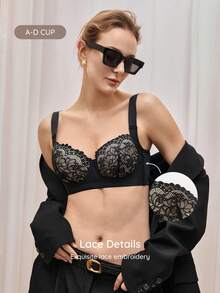 Bralution 1pc Women's Soft & Comfortable Adjustable Strap Supportive Underwire Bra - Multicolor - View 7