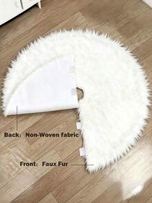 One-Piece White Christmas Tree Skirt Plush Christmas Tree Skirt Christmas Tree Apron Plush Tree Skirt Christmas Tree Venue Decoration Tree - White - View 4