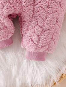 SHEIN Abbigliamento per neonati Autunno/Inverno Nuovo Set 2 Pezzi Felpa Dolce e Carina & Pantaloni Lunghi Morbidi Rosa con Motivo Testa di Orso Carino Set di Abbigliamento per Bambini - Rosa Baby - Visualizzare 4
