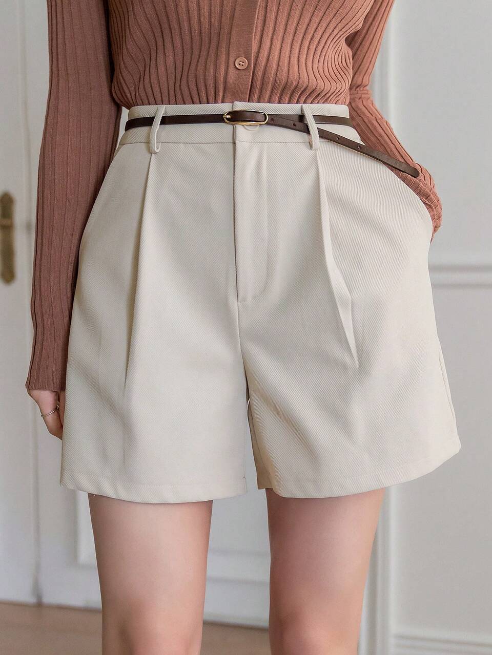 Women's Short Pleated Casual Shorts Fall