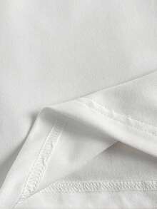SHEIN Women's Round Neck Short Sleeve Casual Striped T-Shirt, Versatile For Daily Wear, Summer - White - View 3