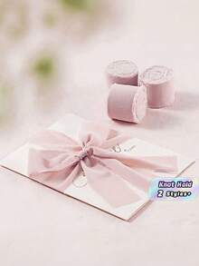 4 Rolls Handmade Torn Edge Chiffon Ribbon – 5m Fabric Ribbon For Wedding Bouquets, Gift Wrapping, DIY Crafts, Rustic Wedding Invitations, Bows, Wreaths, Christmas Decor, Home Decor, Party Supplies, Versatile Craft Ribbon - One Volume - View 1